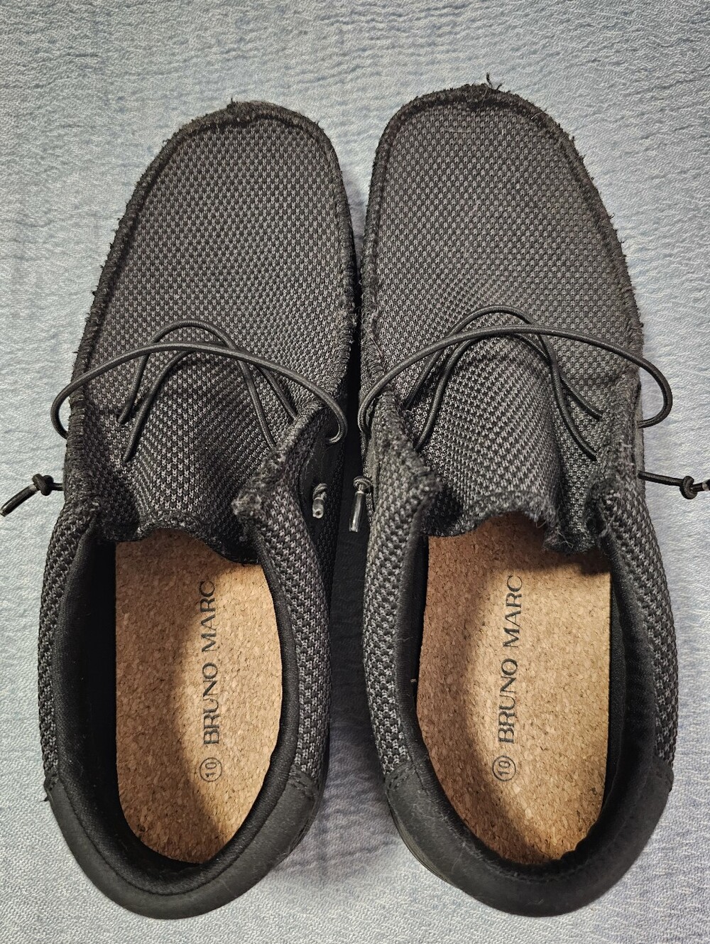 Bruno Marc Men’s Black Knit Slip-On Loafers